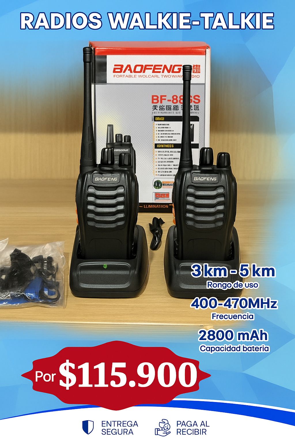 Radio Walkie Talkie BF-888S®